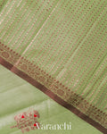 Pista Green Pure Chanderi Silk Cotton Handloom Saree