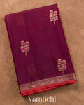 Wine Red Pure Chanderi Silk Cotton Handloom Saree