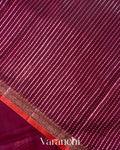 Wine Red Pure Chanderi Silk Cotton Handloom Saree