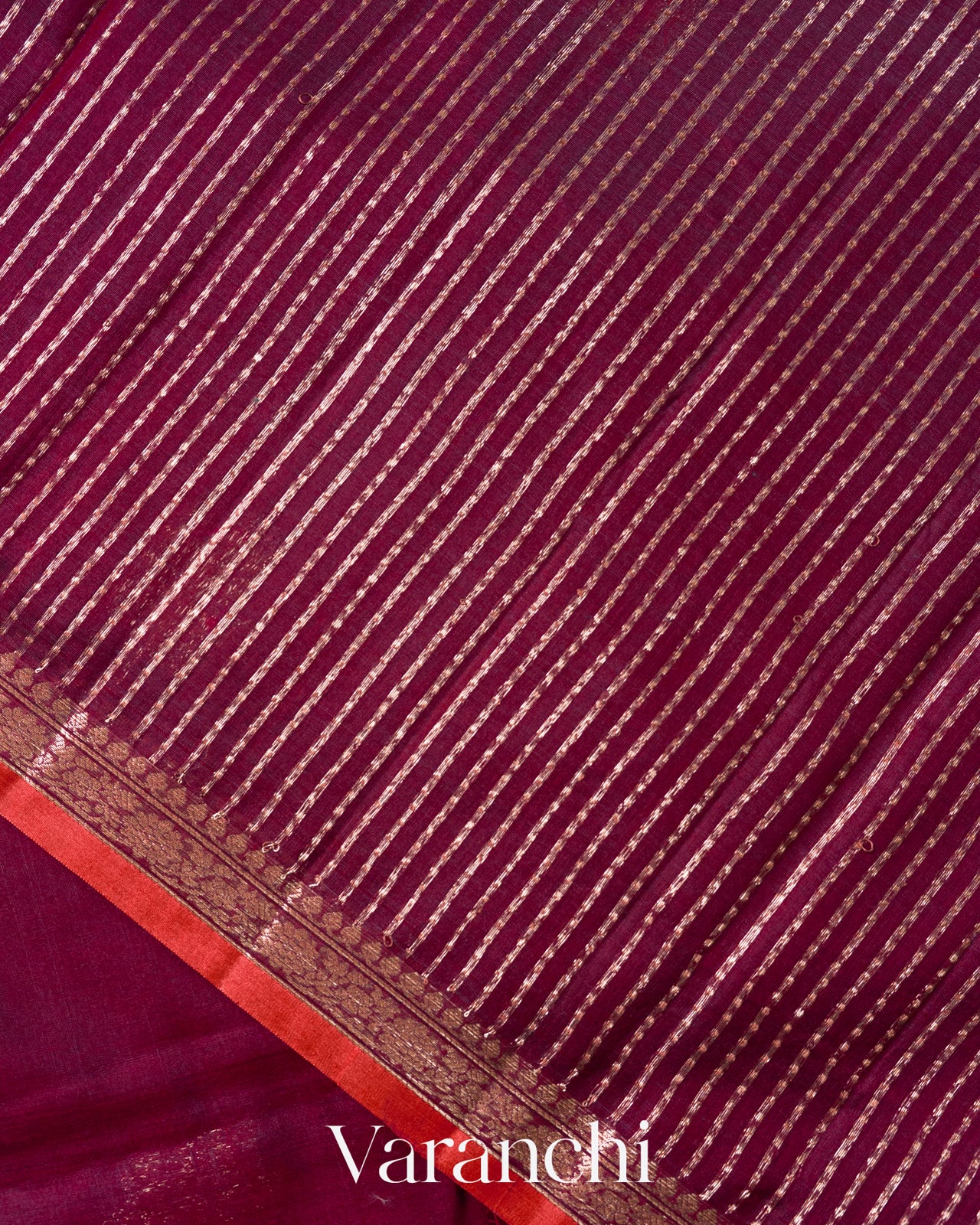 Wine Red Pure Chanderi Silk Cotton Handloom Saree