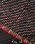 Jet Black Pure Chanderi Silk Cotton Handloom Saree