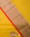 Olive Yellow Pure Chanderi Silk Cotton Handloom Saree