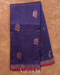 Navy Blue Pure Chanderi Silk Cotton Handloom Saree