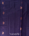 Navy Blue Pure Chanderi Silk Cotton Handloom Saree