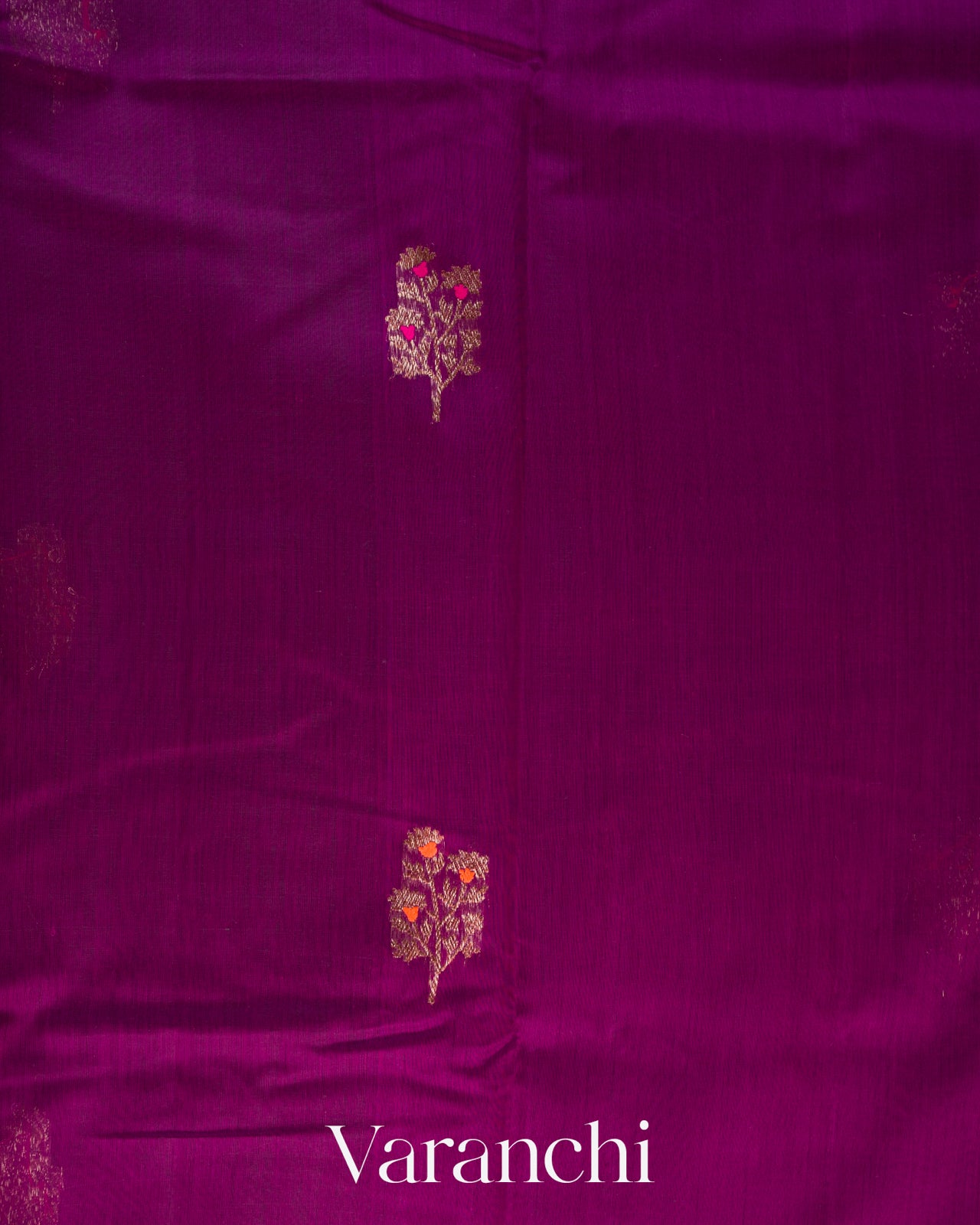 Purple Pure Chanderi Silk Cotton Handloom Saree