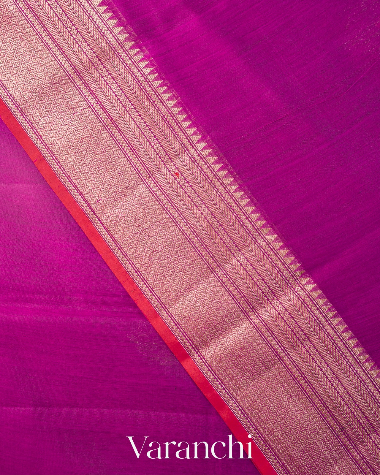 Magenta Pure Chanderi Silk Cotton Handloom Saree