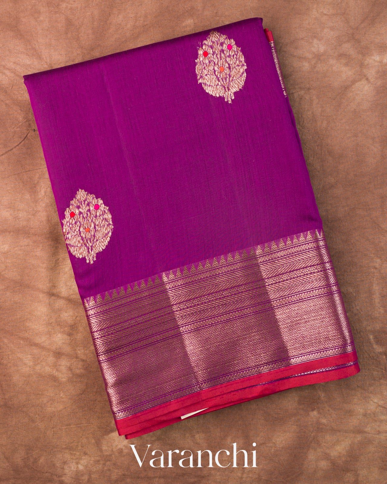 Magenta Pure Chanderi Silk Cotton Handloom Saree