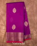 Magenta Pure Chanderi Silk Cotton Handloom Saree