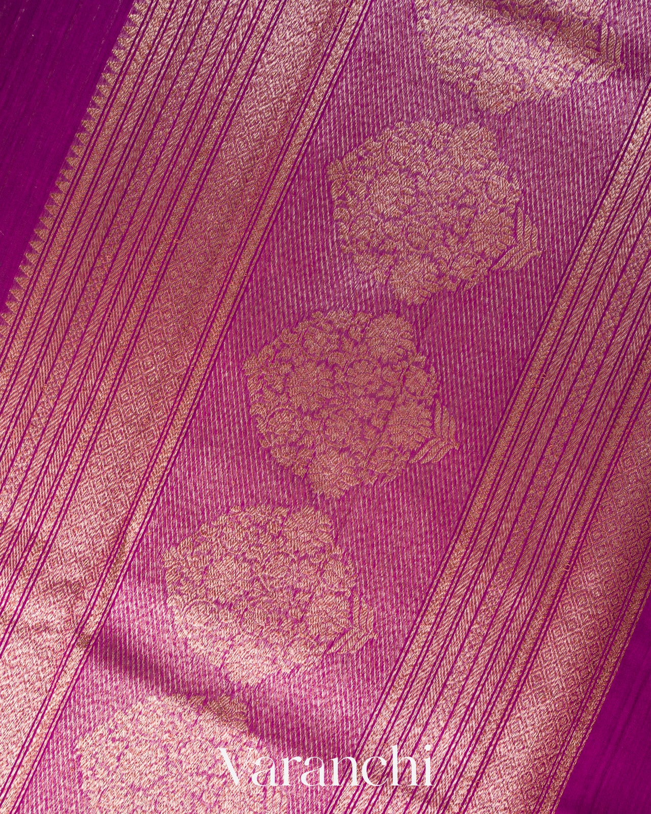 Magenta Pure Chanderi Silk Cotton Handloom Saree