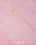 Baby Pink Floral Digital Printed Pure Chiniya Silk Saree