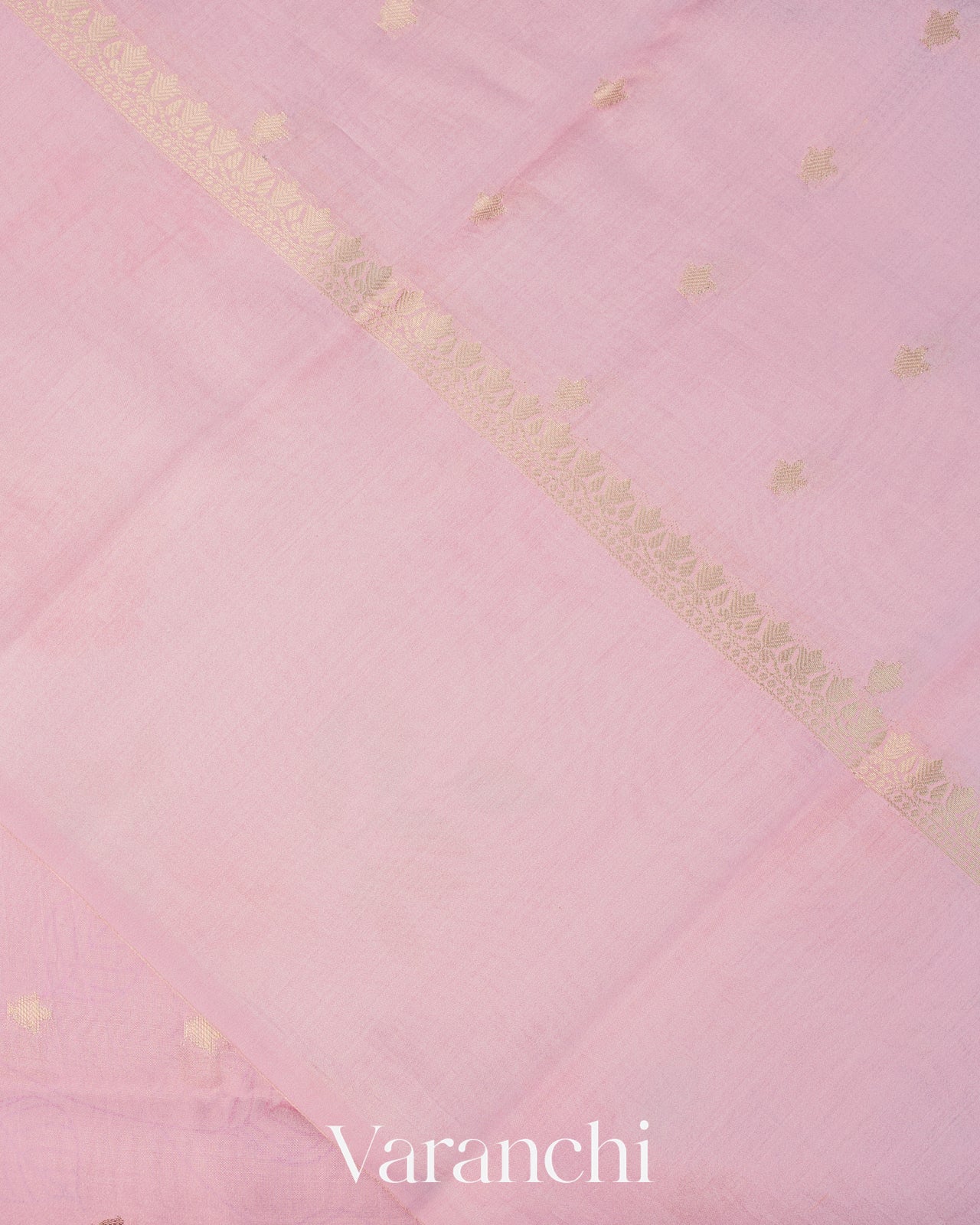 Baby Pink Floral Digital Printed Pure Chiniya Silk Saree