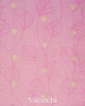 Baby Pink Floral Digital Printed Pure Chiniya Silk Saree