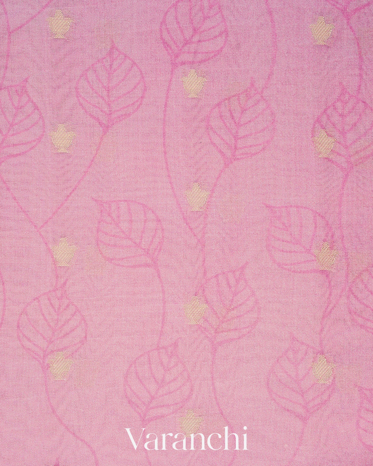 Baby Pink Floral Digital Printed Pure Chiniya Silk Saree