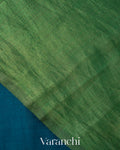 Peacock Blue Pure Chiniya Silk Saree