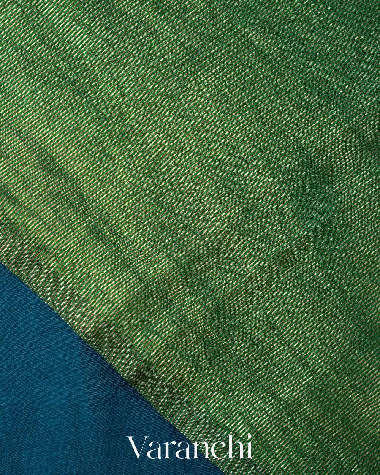 Peacock Blue Pure Chiniya Silk Saree