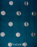 Peacock Blue Pure Chiniya Silk Saree