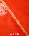 Rust Orange Pure Chiniya Silk Saree