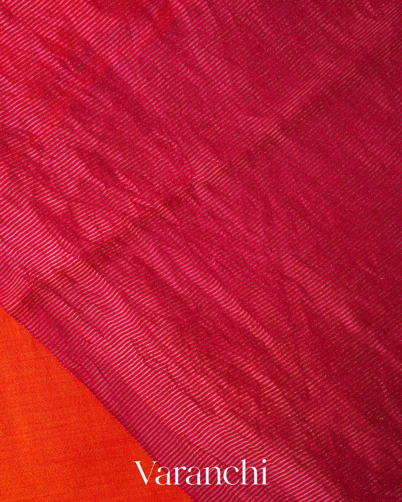 Rust Orange Pure Chiniya Silk Saree
