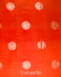 Rust Orange Pure Chiniya Silk Saree