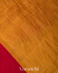 Crimson Red Pure Chiniya Silk Saree