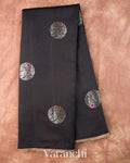 Black Pure Chiniya Silk Saree