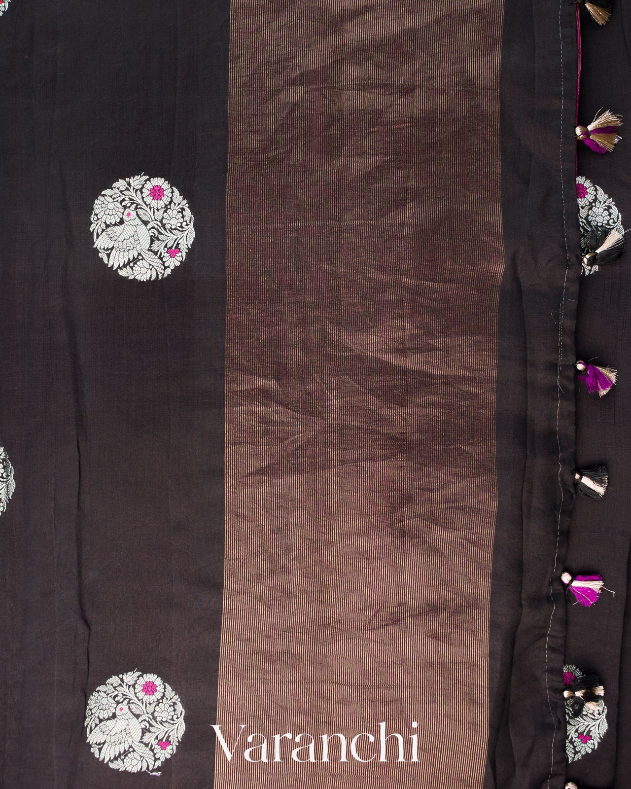 Black Pure Chiniya Silk Saree