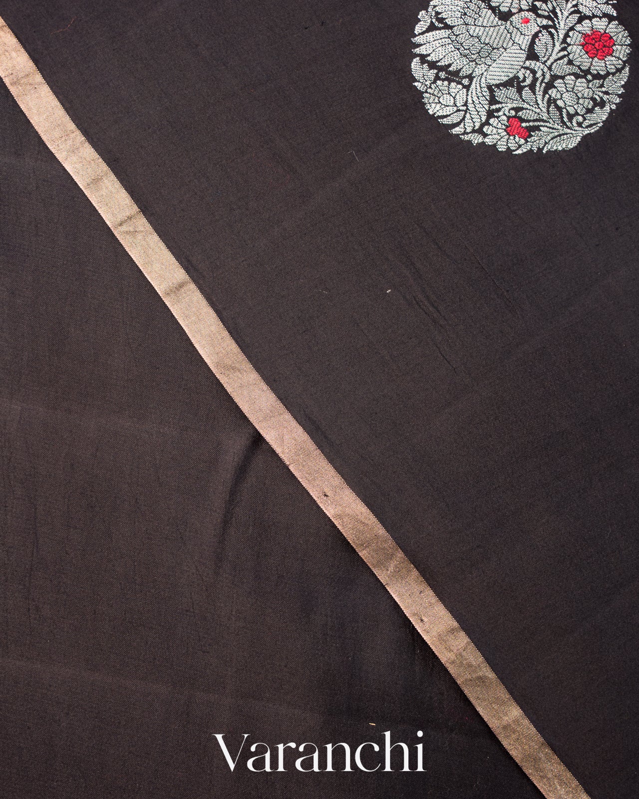 Black Pure Chiniya Silk Saree