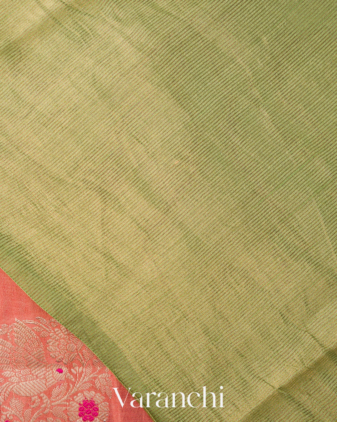 Peach Pure Chiniya Silk Saree