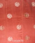 Peach Pure Chiniya Silk Saree