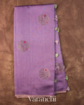 Lavender Pure Chiniya Silk Saree