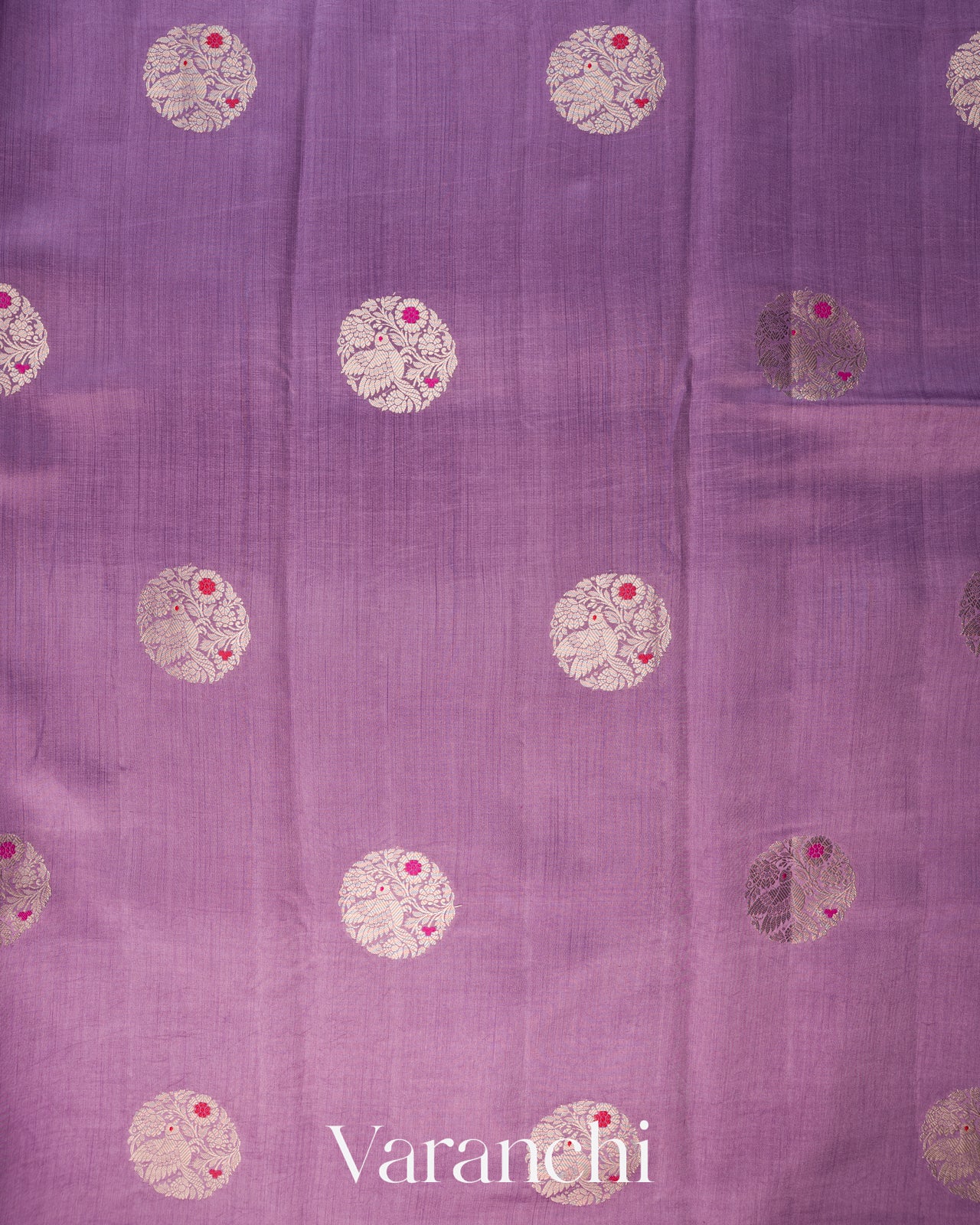 Lavender Pure Chiniya Silk Saree