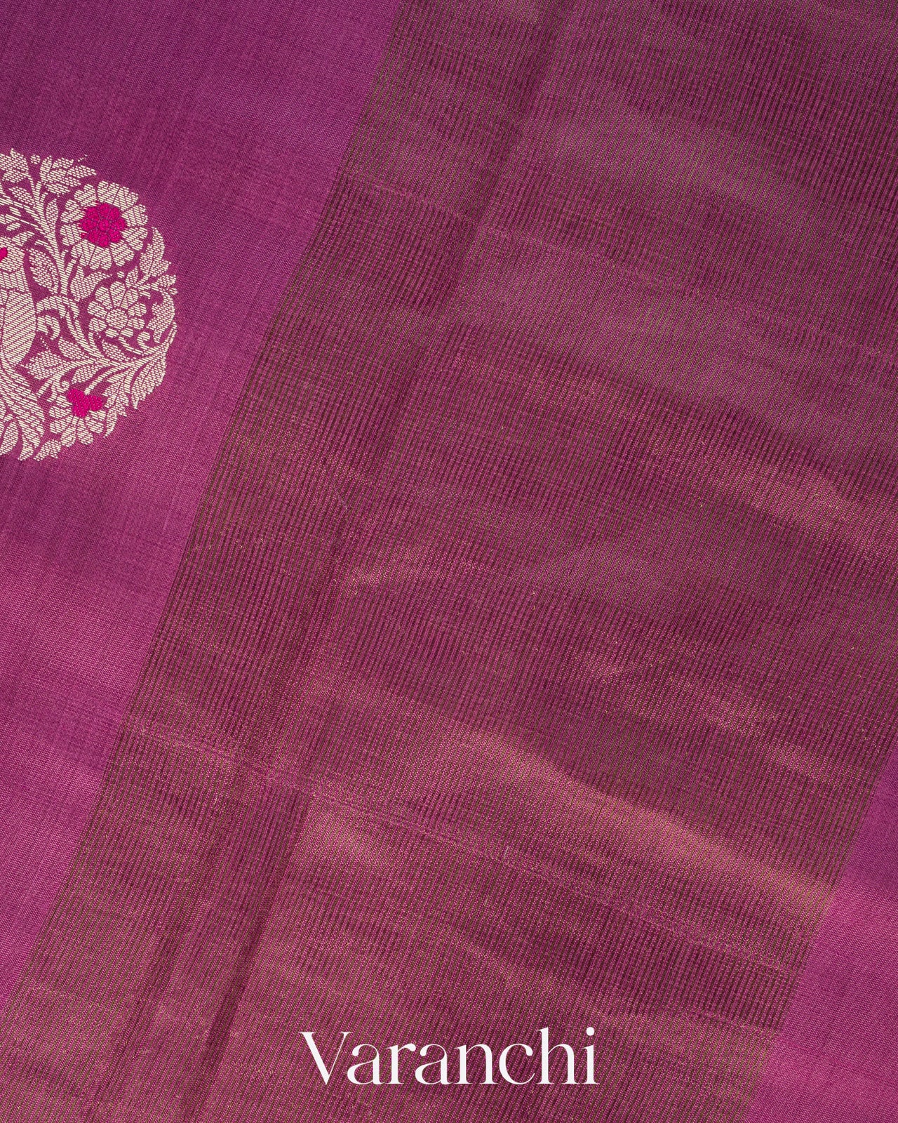 Lotus Pink Pure Chiniya Silk Saree