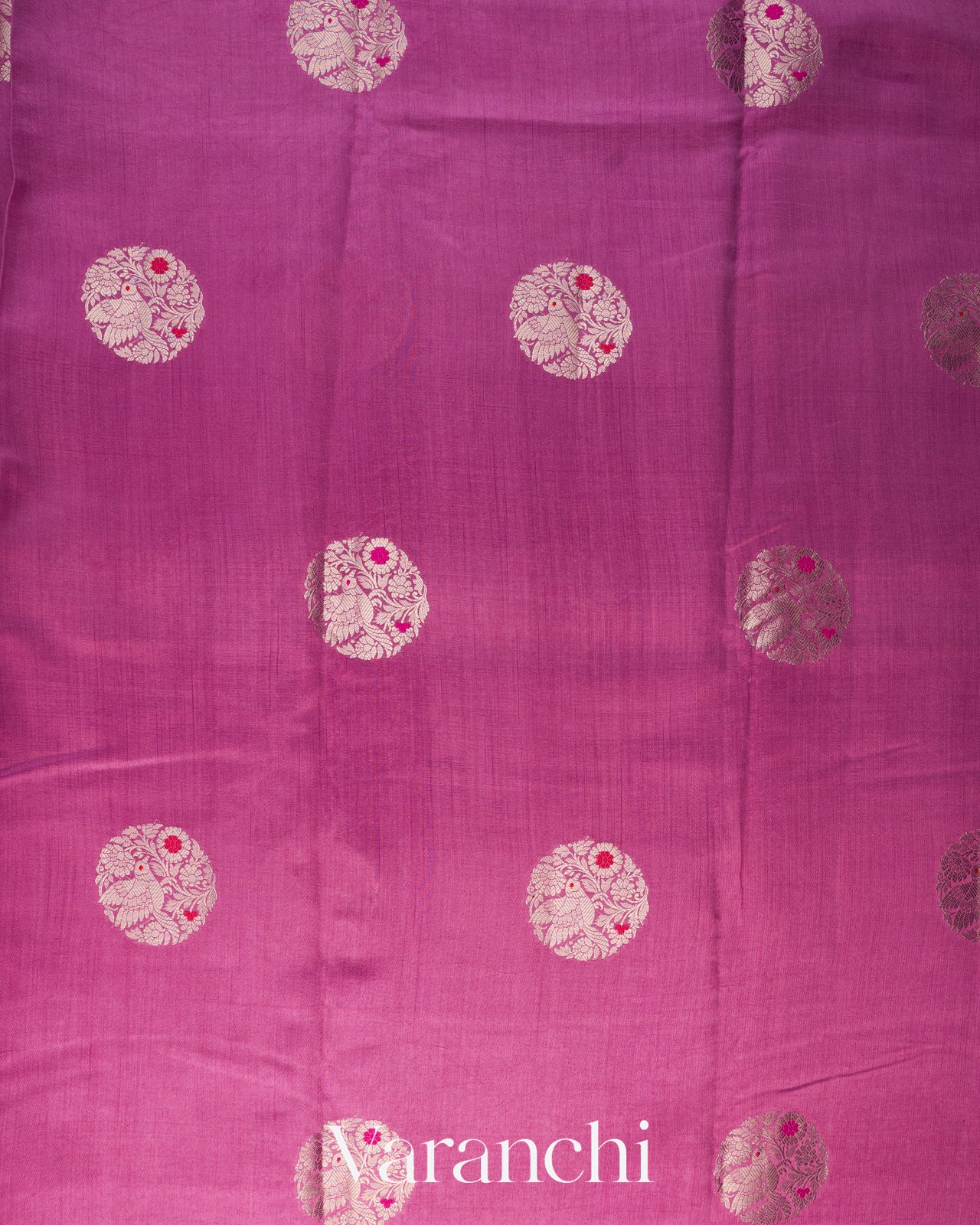 Lotus Pink Pure Chiniya Silk Saree