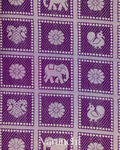 Purple Checkered Brocade Pure Chiniya Silk Saree