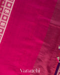 Rani Pink Checkered Brocade Pure Chiniya Silk Saree