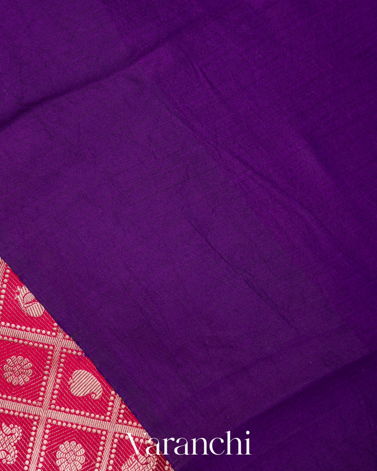 Rani Pink Checkered Brocade Pure Chiniya Silk Saree