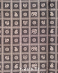 Black Checked Brocade Pure Chiniya Silk Saree