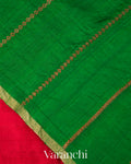 Chilly Red Pure Raw Silk Handloom Saree