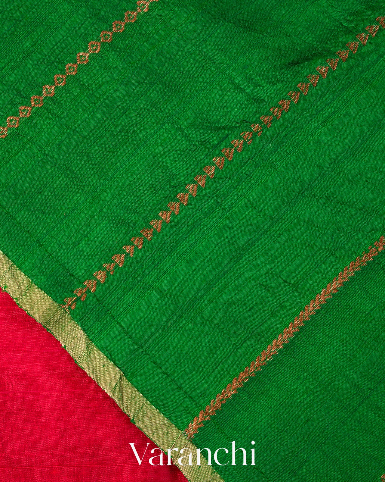 Chilly Red Pure Raw Silk Handloom Saree