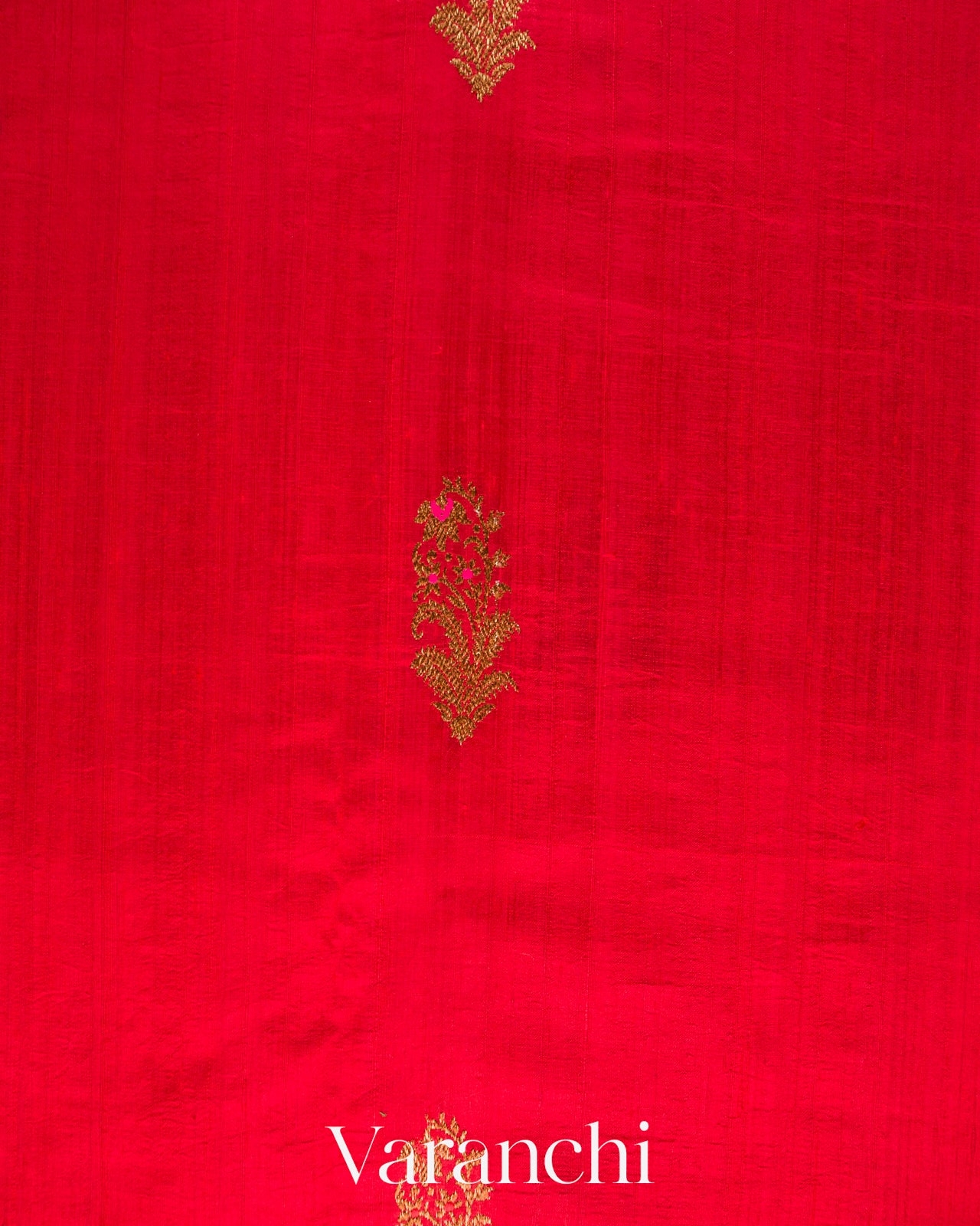 Chilly Red Pure Raw Silk Handloom Saree