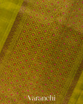 Moss Green Borderless Pure Raw Silk Handloom Saree