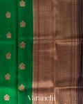 Emerald Green Pure Kora Silk Saree