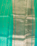 Aqqua Green Ombre-dyed Pure Kora Silk Saree