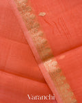 Coral Ombre-dyed Pure Kora Silk Saree
