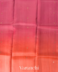 Coral Ombre-dyed Pure Kora Silk Saree
