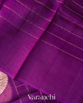 Royal Purple Checkered Pure Kora Silk Saree