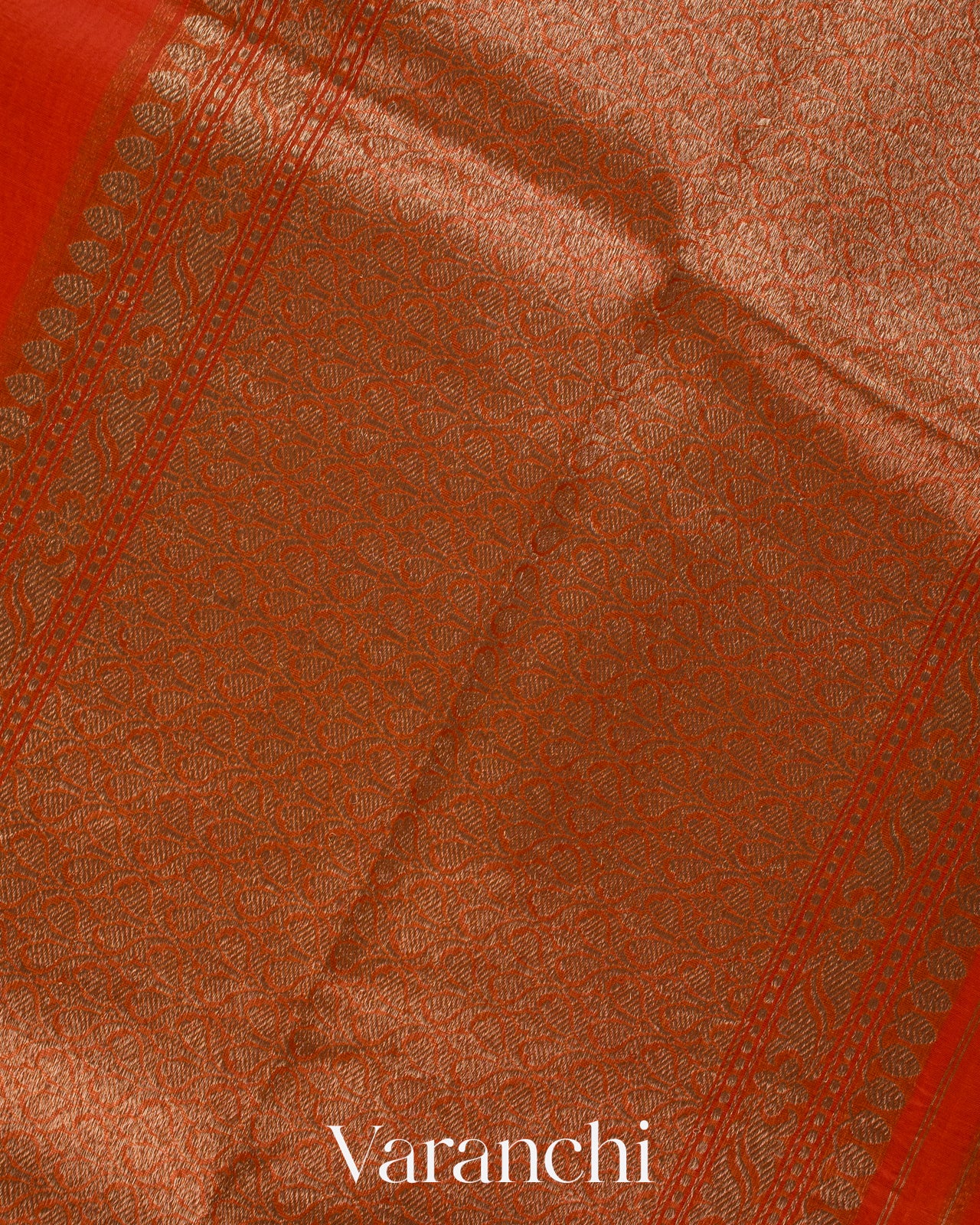 Tangerine Orange Pure Kora Silk Handloom Saree