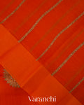 Tangerine Orange Pure Kora Silk Handloom Saree