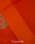 Tangerine Orange Pure Kora Silk Handloom Saree