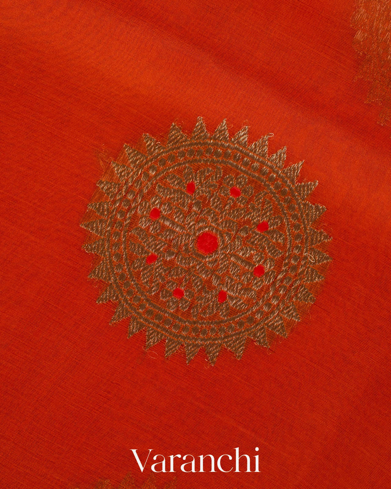 Tangerine Orange Pure Kora Silk Handloom Saree
